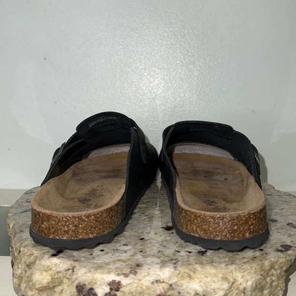 BIO GREEN Black Genuine Leather Buckle Strap Slip On Mens Clogs Size 42 - Picture 9 of 13